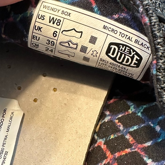 Women’s HEY DUDE Wendy Sox Black Slip-on Loafers - Size 8 - NWOT - Picture 5 of 11